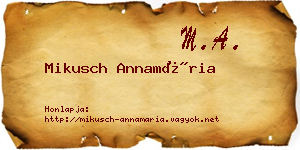 Mikusch Annamária névjegykártya